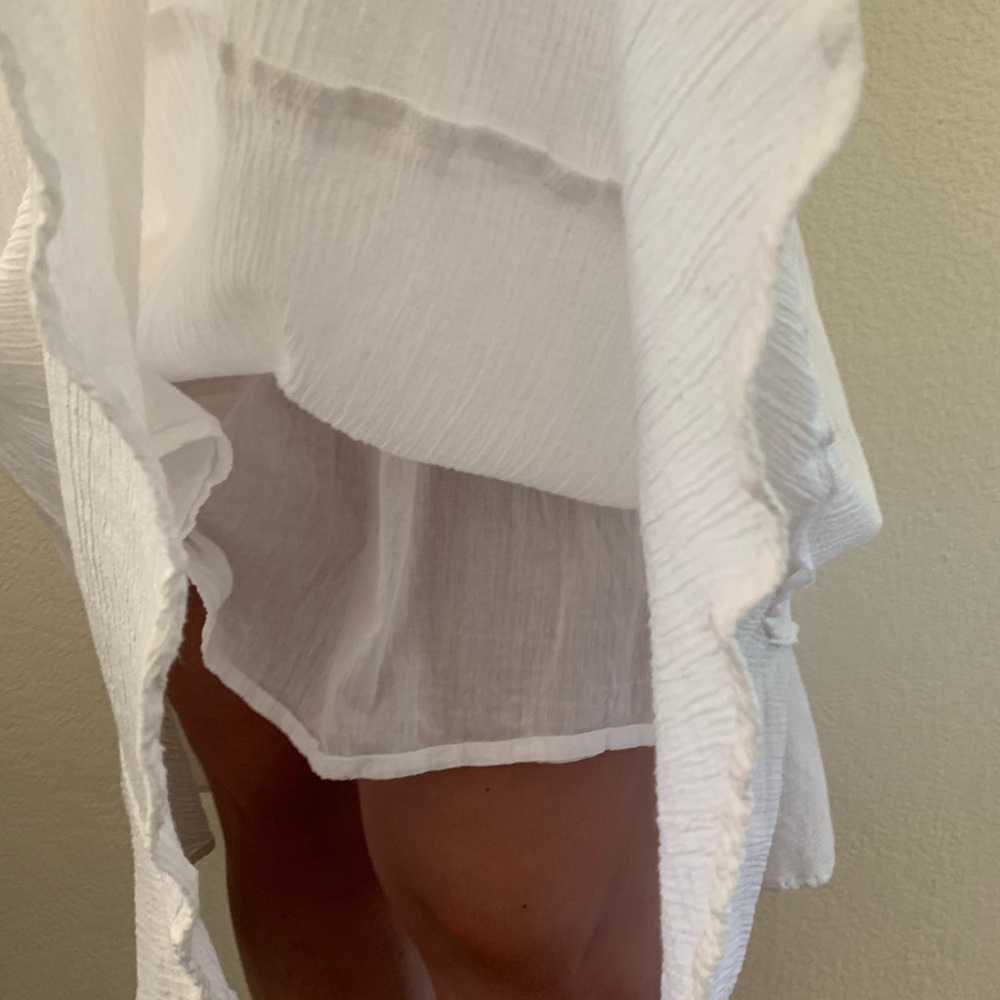 BCBG irls maxi dress Women's Medium (6/8) White crepe beaded BOHO lined sundress - Picture 11 of 14